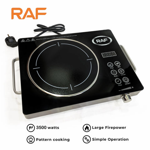RAF Electric Stove 3500W, Safe , Smoke-free , Touch Operated , Non-Slip Plate